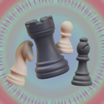 Ilustração de uma pessoa com olhos espirais segurando um smartphone parecendo atordoada com a palavra doomscrolling repetidamente em espiral no fundo