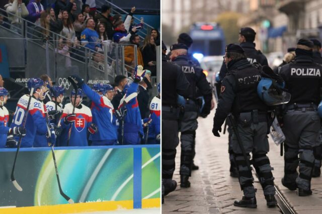 Policiais italianos protestam contra o envio de agentes do ICE durante os Jogos Olímpicos de Inverno de 2026 em Milão.