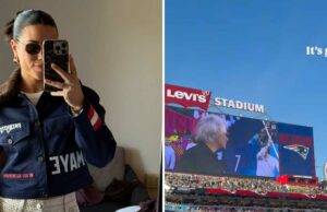 Patriots WAG Ann Michael eleva o visual do jogo com calças de US$ 900 e bolsa Chanel Filmagem de Drake Maye e esposa faz comparações com Travis Kelce Taylor Swift