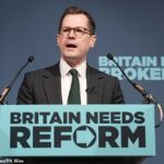 Robert Jenrick fazendo seu primeiro discurso como porta-voz do Tesouro do Reino Unido na cidade de Londres em 18 de fevereiro