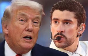 Presidente Trump critica desempenho de Bad Bunny no Super Bowl LX Coelho Mau e Donald Trump Getty 1