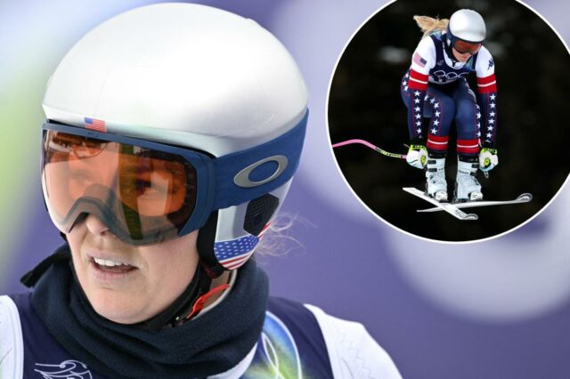 CORTINA D'AMPEZZO, ITÁLIA - FEVEREIRO 06: Lindsey Vonn da equipe dos Estados Unidos esquia durante o treinamento de Downhill Feminino no dia zero dos Jogos Olímpicos de Inverno de Milano Cortina 2026 no Centro de Esqui Alpino Tofane em 06 de fevereiro de 2026 em Cortina d'Ampezzo, Itália. 