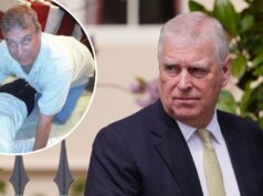 Príncipe Andrew ‘ajoelha-se de quatro’ sobre mulher em novas fotos de Epstein Príncipe Andrew Jeffrey Epstein Foto 2