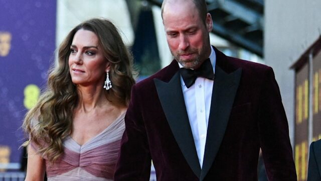 O Príncipe e a Princesa de Gales aparecem na cerimônia de premiação do BAFTA em Londres. 