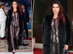 Priyanka Chopra enfrenta o frio de Nova York em renda transparente Priyanka Chopra enfrenta o frio de Nova York em renda transparente
