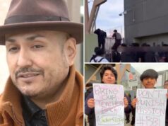 Professor de Los Angeles demitido por abrir o portão da escola para alunos que aderiram à greve anti-ICE Ricardo Lopez, professor de História dos EUA e História AP dos EUA, vestindo um chapéu marrom e uma jaqueta marrom sobre uma camisa de colarinho preta, sendo entrevistado pela FOX 11.