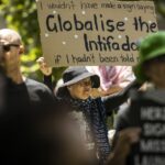 Globalizar a Intifada é um slogan que tem sido visto em comícios pró-Palestina ou em protestos contra Israel na Austrália e em todo o mundo.