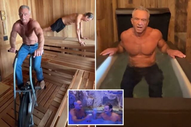 Robert F. Kennedy Jr. em um banho de gelo.