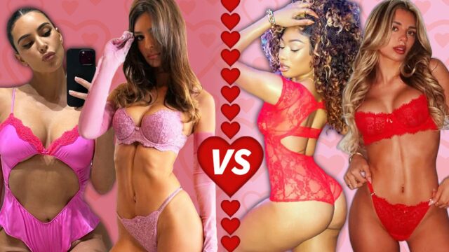 ROSA VS. VERMELHO: Senhoras em lingerie rendada, quem você prefere?!
