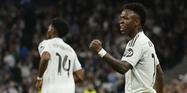 Real Madrid x Benfica - Liga dos Campeões AO VIVO: Último placar, notícias do time e atualizações enquanto Vinicius Jr dança de alegria após marcar o gol decisivo para eliminar os visitantes apenas uma semana depois de ser envolvido em uma tempestade de racismo
