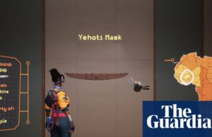 Relooted: o videogame sul-africano onde os jogadores recuperam artefatos de museus ocidentais Uma versão animada da máscara Asante.