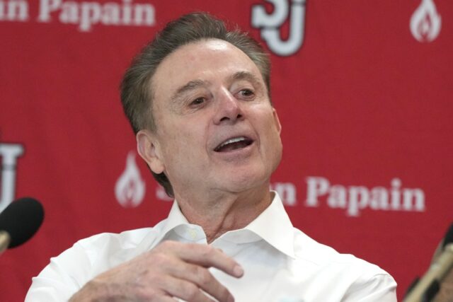 St. John's Red Storm head coach Rick Pitino at press conference