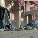 Ricos Angelenos frustrados quando o acampamento de sem-teto retorna horas depois de ser liberado