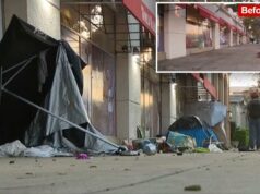 Ricos Angelenos frustrados quando o acampamento de sem-teto retorna horas depois de ser liberado Ricos Angelenos frustrados quando o acampamento de sem-teto retorna horas depois de ser liberado