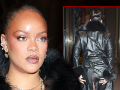 Rihanna acidentalmente mostra a bunda enquanto entrava no desfile de moda de A$AP Rocky backgrid principal de rihanna getty