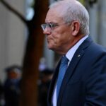 O ex-primeiro-ministro australiano Scott Morrison chega para o funeral de estado de Dame Marie Bashir, a 37ª governadora de NSW, na Igreja St James em Sydney, NSW. 4 de fevereiro de 2026. Foto: Kate Geraghty