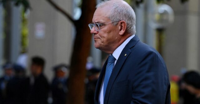 O ex-primeiro-ministro australiano Scott Morrison chega para o funeral de estado de Dame Marie Bashir, a 37ª governadora de NSW, na Igreja St James em Sydney, NSW. 4 de fevereiro de 2026. Foto: Kate Geraghty
