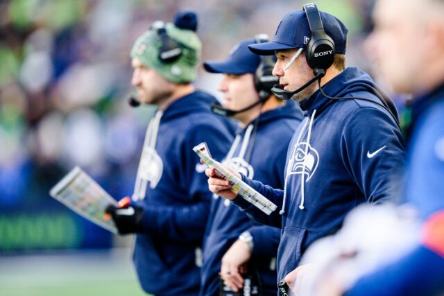 Seattle Seahawks offensive coordinator Klint Kubiak