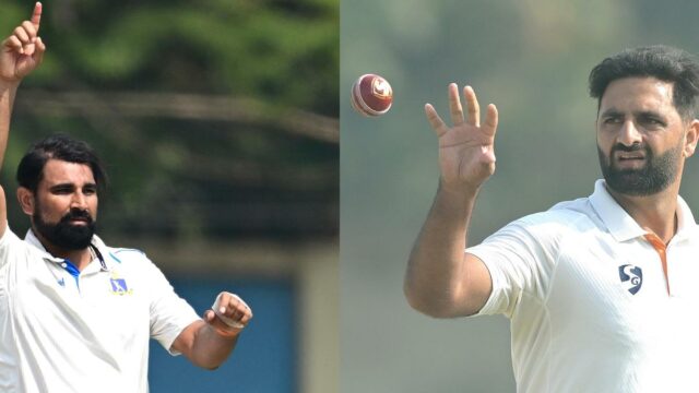 Shami e Auqib Nabi iluminam a semifinal do Troféu Ranji Shami e Auqib Nabi iluminam a semifinal do Troféu Ranji para defender a seleção da Índia