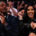 Cardi B grita ao ver a vitória de Stefon Diggs no playoff do New England Patriots contra o Houston Texans