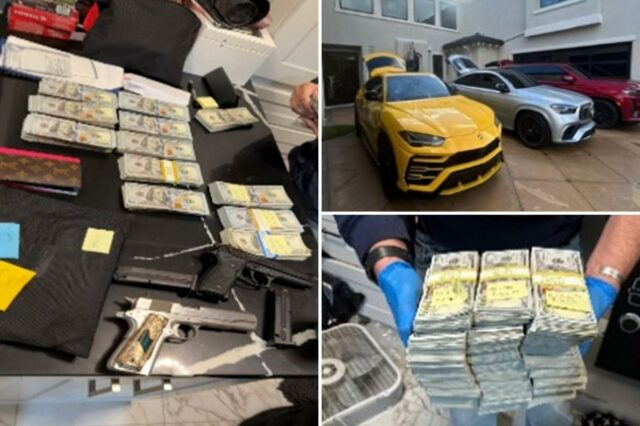 Supercarros, US$ 300 mil e três armas: LAPD desmonta quadrilha de roubo de carga de US$ 5 milhões
