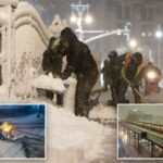 Tempestade histórica paralisa Nova York enquanto o ciclone bomba despeja mais de 33 centímetros de neve – com mais esperado