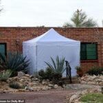 Tenda branca é erguida fora da casa de Nancy Guthrie 11 dias após seu sequestro