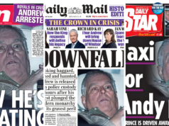 Todas as primeiras páginas dos jornais do Reino Unido no dia seguinte à prisão do ex-príncipe Todas as primeiras páginas dos jornais do Reino Unido no dia seguinte à prisão do ex-príncipe