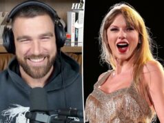Travis Kelce faz referência atrevida à letra atrevida de Taylor Swift no cartão de Dia dos Namorados para podcast Travis Kelce faz referência atrevida à letra atrevida de Taylor Swift no cartão de Dia dos Namorados para podcast