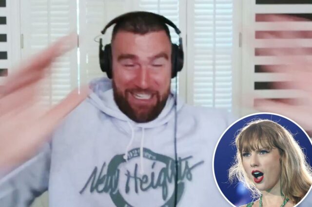 Travis Kelce quebra cadeira no meio do podcast e brinca que Taylor Swift 'vai matá-lo'
