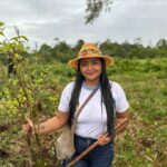 Gloria Miranda ao lado de Gustavo Petro em evento