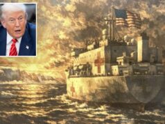 Trump envia navio-hospital para a Groenlândia – depois que a Dinamarca ajudou a evacuar um marinheiro da Marinha dos EUA do submarino Donald Trump fala à mídia após assinar um projeto de lei de financiamento no Salão Oval.