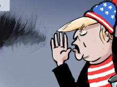 Trump está usando um código secreto para motivar extremistas Ilustração: Andrew Dyson