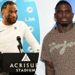 O quarterback do Miami Dolphins, Tua Tagovailoa, em entrevista coletiva.