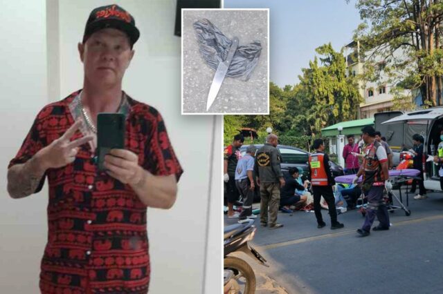 Turista americano espancado e esfaqueado até a morte em Bangkok depois de implorar à namorada tailandesa que o aceitasse de volta no terror do triângulo amoroso
