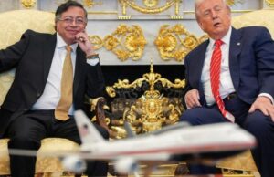 ‘Uma grande honra’: principais conclusões da reunião de Trump com a Petro da Colômbia Gustavo Petro fala em pódio