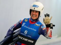 Uma história de amor de luge: essas Olimpíadas têm muito significado para Emily e Dominik Fischnaller ARQUIVO - Dominik Fischnaller, da Itália, vence a Copa do Mundo geral masculina de luge, em Winterberg, Alemanha, domingo, 26 de fevereiro de 2023. (Christopher Neundorf/dpa via AP, Arquivo)