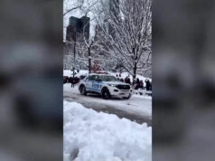 Veículo da polícia de Nova York foi atingido por bolas de neve após nevasca atingir Nova York Yahoo news home