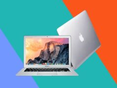 Você deveria fechar este negócio de $ 200 do MacBook Air antes que alguém o faça Um laptop MacBook prateado parcialmente aberto com o logotipo da Apple visível na tampa.