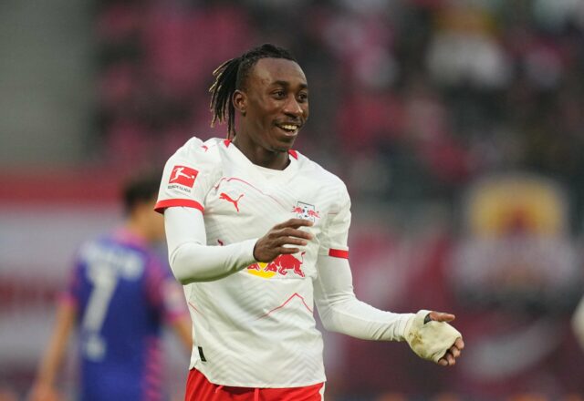 Yan Diomande, do RB Leipizig, em ação