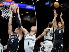 finalmente mostrando sinais de estilo vintage após o feio funk do Nets Brooklyn Nets Michael Porter Jr. atirando sobre Harrison Barnes do San Antonio Spurs.