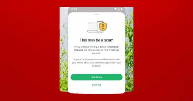 11 milhões de contas fraudulentas do Facebook e Instagram eliminadas, novos alertas lançados | Captura de tela do alerta do WhatsApp mostrada