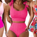 Vestido verde, top azul, bolsa amarela e mocassins rosa da Amazon