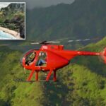 Um helicóptero da Airborne voa pela Aviation sobre Kauai, no Havaí.