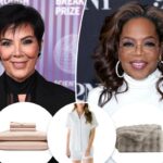 Conjunto de lençóis rosa claro com dois lençóis dobrados em cima de duas almofadas empilhadas.