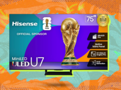 A Amazon tem uma longa lista de TVs QLED econômicas com preços recordes na semana anterior à venda de primavera Hisense 55 polegadas classe QLED 4K S7N CanvasTV Series Dolby Vision HDR Google Smart TV (55S7N, modelo 2024) - Modo artístico, painel antirreflexo, tela Hi-Matte, moldura e suporte de parede UltraSlim incluídos, 144 Hz