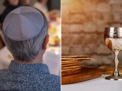 A Páscoa é um festival de liberdade – mas tenha em mente os pobres e os doentes Homem judeu usando um yarmulkeh, liderando um Seder de Páscoa.