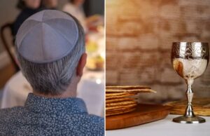 A Páscoa é um festival de liberdade – mas tenha em mente os pobres e os doentes Homem judeu usando um yarmulkeh, liderando um Seder de Páscoa.