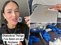 A comissária de bordo revela o comportamento mais ‘nojento’ que ela testemunhou em uma década – e você nunca mais vai querer comer na bandeja do assento novamente A comissária de bordo revela o comportamento mais 'nojento' que ela testemunhou em uma década - e você nunca mais vai querer comer na bandeja do assento novamente
