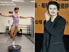 A dançarina de balé de Nova York se torna viral por esta resposta sobre-humana ao diss de Chalamet Jovan Furlan realizando um grand jeté em